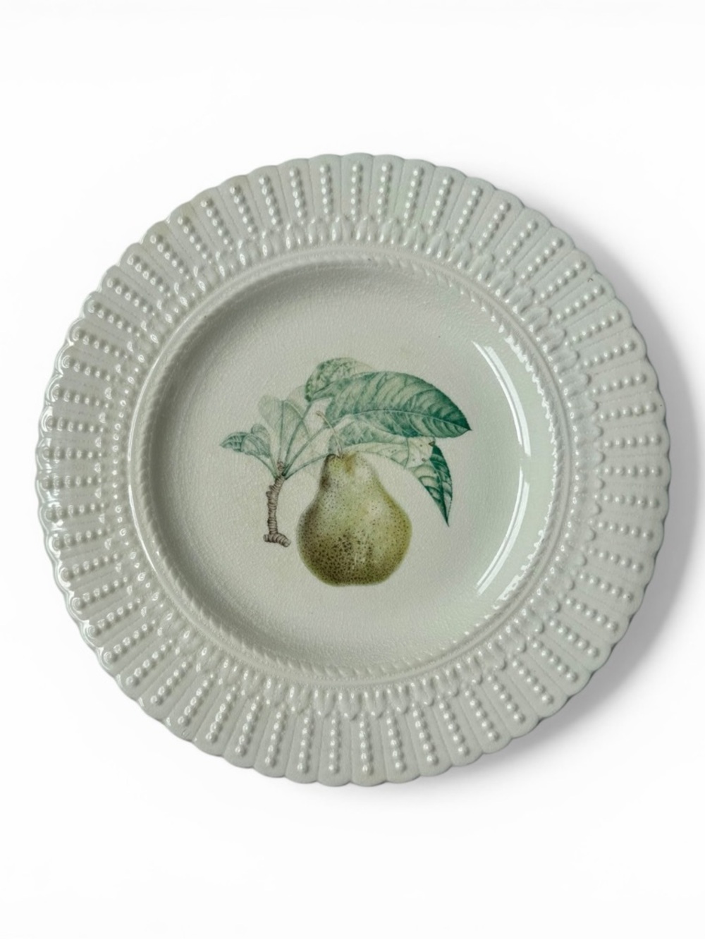 Royal Cauldon Pear Botanical Plate 9.5” Cream Ironstone Vintage England